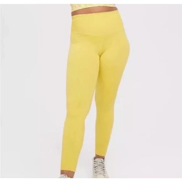 Offline by Aerie Real Me Smocked Leggings Large Green Rush Athletic Fitness New - Picture 8 of 13